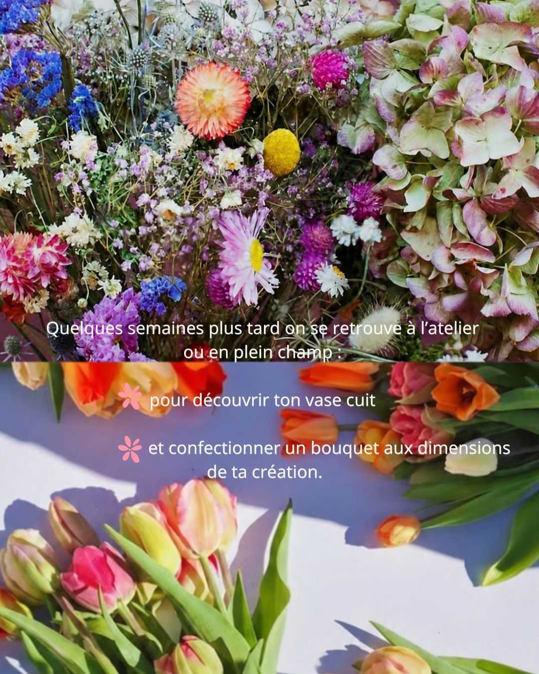 atelier vase fleuri en partenariat avec colorida céramique